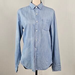 Bonobos Blue Chambray‎ Boyfriend Button-Up Long Sleeve Shirt | Medium